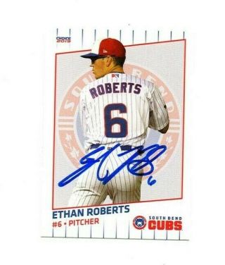 Ethan Roberts Signed Autographed 2019 South Bend Cubs Team Set Card Mcminnville