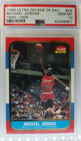 1996 - 97 Fleer Ultra Decade Of Excellence Michael Jordan U4 1986 Style,  Psa 10
