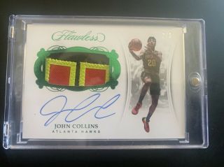 2017 - 18 Flawless John Collins Rookie Patch Auto Rpa Emerald 2/5