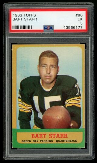 1963 Topps 86 Bart Starr Packers Psa 5 Ex 43566177