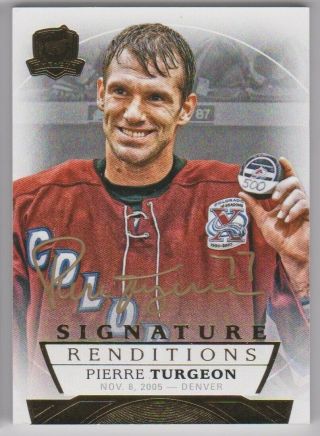 17 - 18 Ud The Cup Signature Renditions Auto - Avalanche - Pierre Turgeon