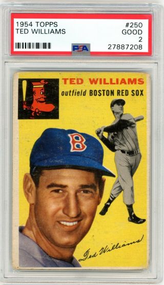 1954 Topps 250 Ted Williams Psa 2