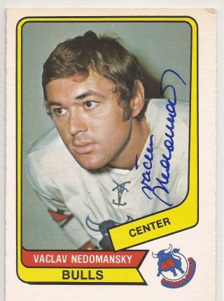 Vaclav Nedomansky Signed 1976 - 77 O Pee Chee Wha Card
