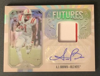 2019 A.  J.  Brown Panini Legacy Silver Prizm 2clr Rookie Patch Auto Md