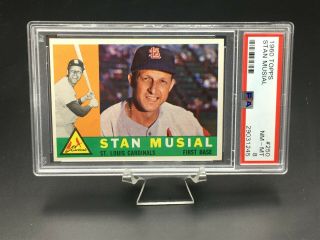 1960 Topps Baseball Stan Musial Hof Psa Nm - Mt 8 250 St Louis Cardinals