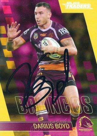 ✺signed✺ 2019 Brisbane Broncos Nrl Card Darius Boyd