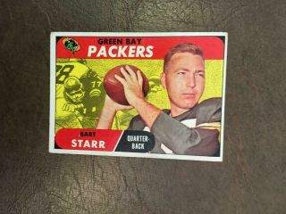 1968 Topps Bart Starr Football Card Packers Vintage 1