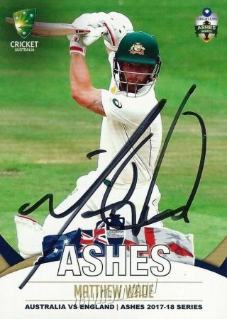 ✺signed✺ 2017 2018 Australian Cricket Card Matthew Wade Big Bash League Ashes