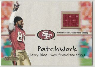 Jerry Rice 2001 Flair Patchwork Game Worn Jersey Xxx040119