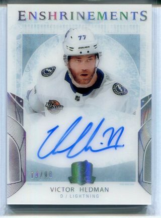 2017 - 18 Ud The Cup Hockey Victor Hedman Enshrinements Auto Autograph 14/99