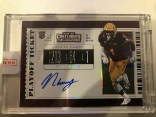 2019 Contenders Playoff Ticket N’keal Harry Rookie Auto 1/18