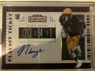 2019 Contenders Playoff Ticket N’keal Harry Rookie Auto 1/18 2