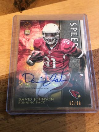 David Johnson Auto Card /99 Rc Arizona Cardinals Rookie Autograph Sp Topps Valor