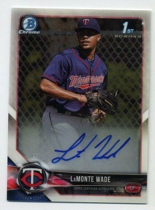 2018 Bowman Chrome Lamonte Wade 1st Rookie Rc Auto Autograph Minnesota Twins Lw