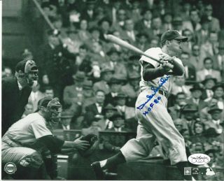 Brooklyn Dodgers Duke Snider Autographed 8x10 Ws Action Photo Jsa Sticker Hof
