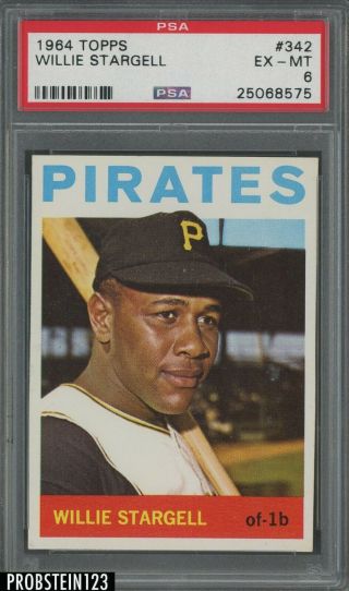 1964 Topps 342 Willie Stargell Pittsburgh Pirates Hof Psa 6 Ex - Mt