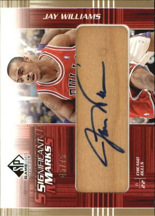 2003 - 04 Sp Game Significant Marks Bulls Card Jwsm Jay Williams Auto /75