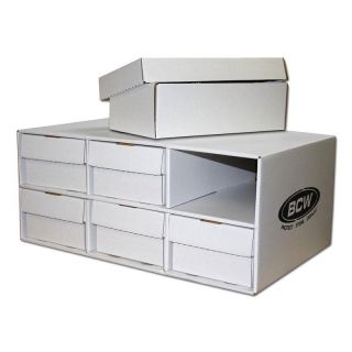 Bcw Card House With 6x 1600 Count Shoe Corrugated Cardboard Storage Boxes