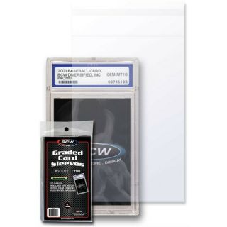 100 Bcw Resealable Bags For Graded Cards Gsa Psa 3 3/4 X 5 1/3 Coin Poly Sleeves