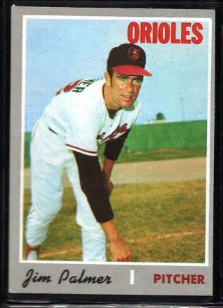 1970 Topps Baseball Baltimore Orioles World Series Jim Palmer Card 449 Vg - Ex