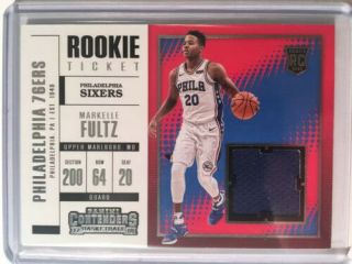 2017 - 18 Markelle Fultz Contenders Rookie Ticket Jersey Patch 76ers Rc