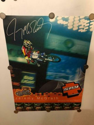 Jeremy Mcgrath 1 Poster 26 " X19 " Dirt Bike Mx Motocross Ahrma Fox Moto - X