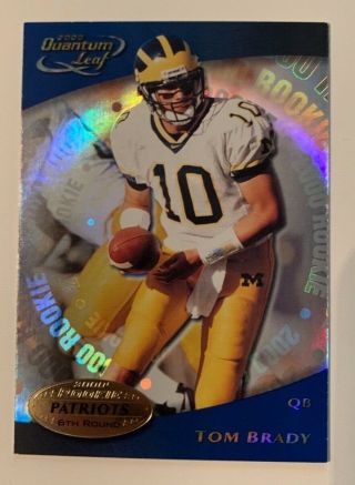 Michigan Wolverines Football Legend Tom Brady - 2000 Quantum Leaf Rookie Card