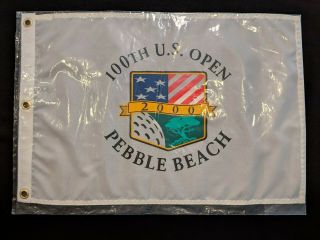 2000 Us Open Flag - Pebble Beach - Tiger Woods -