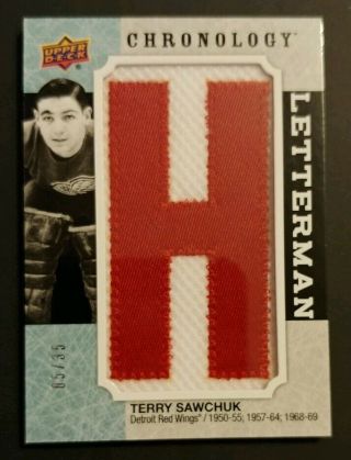 Terry Sawchuk Red Wings 2018 - 19 Ud Chronology Letterman 5/35