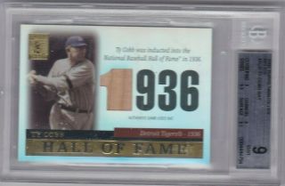 Ty Cobb 2004 Topps Tribute Hall Of Fame Bat Bgs 9