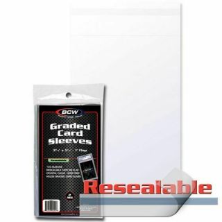 2 Packs 200 Bcw Resealable Graded Slab Card Storage Sleeves Holders Pro Ultra