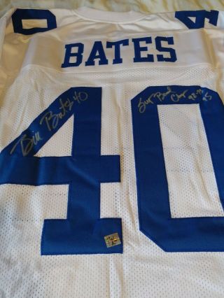 Bill Bates Signed Autographed White Custom Jersey Dallas Cowboys W/ Holo