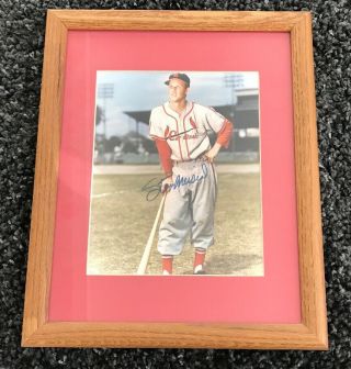 Stan Musial Signed Framed Color Photo St.  Louis Cardinals Baseball 1940s Hof