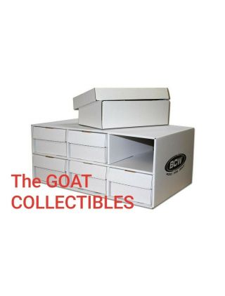 1x Bcw Card House With 6x 1600 Count Shoe Corrugated Cardboard Storage Boxes