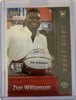 Zion Williamson Panini Instant Nba Draft Night Rc Image Variation 1 Of 100 Rare