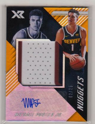2018 - 19 Chronicles Basketball Xr Gold Rookie Patch Auto Michael Porter Jr.  02/25