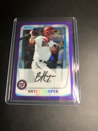 2011 Bowman Chrome Bryce Harper Purple Refractor/700 Rookie Rc Nationals Phils