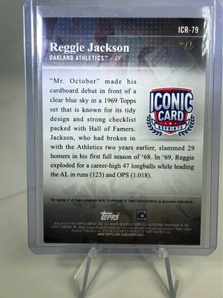 2019 Topps Series 2 Reggie Jackson Rookie Reprint On Card Autograph 2/5  2