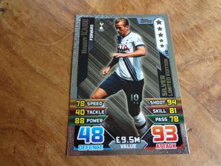 2015/16 Match Attax Harry Kane Tottenham Silver Limited Edition Card