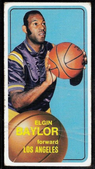 1970 - 71 Topps Basketball Los Angeles Lakers Seattle Elgin Baylor Hof 65 Good