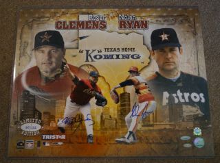 Limited Edition Signed Nolan Ryan And Roger Clemens Texas Poster 16 Of 22