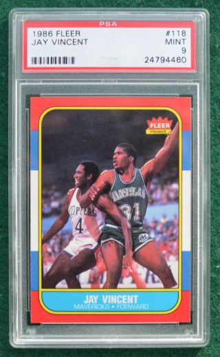 1986 - 87 Fleer Premier Basketball Card 118 Jay Vincent Graded Psa 9
