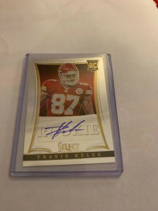 2013 Select Football Travis Kelce Rookie Rc Hand Signed Auto /499