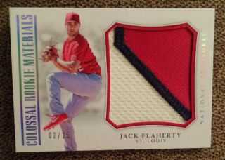 2018 Panini National Treasures Jack Flaherty Colossal Rookie Materials Patch /25