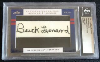 2012 Leaf Sports Icons Cut Auto Autograph Buck Leonard /32 Bgs
