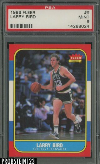 1986 Fleer Basketball 9 Larry Bird Boston Celtics Hof Psa 9