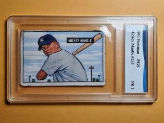 1951 Bowman Mickey Mantle 253 York Yankees Baseball Card