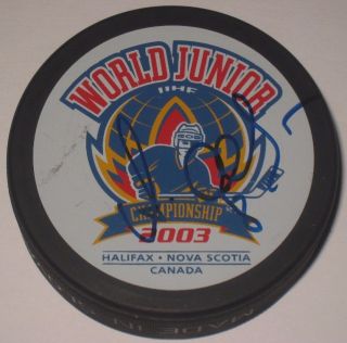 Alexander Ovechkin Autographed 2003 World Junior Hockey Championship Puck W/coa