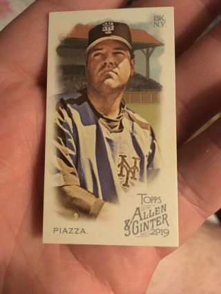 2019 Topps Allen&ginter Mike Piazza Mini Ext Ssp - Rip Card Mini 384 With Ripcard