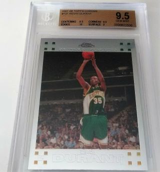 2007 - 08 Kevin Durant Topps Chrome Rc Bgs 9.  5 Centered W/10 Sub 131 High Subs